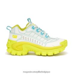 être Caterpillar Hommes chaussure suralimentée intrus blanc brillant/jaune citron pâle PH2264121 | baskets épaisses décontractées
